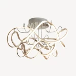 بلوتو ثريا LED مودرن تصميم فاخر، مقاس 80 ×80 ×38  سم، لون ذهبي