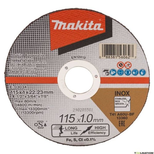 Depressed Center Cutting Disc 115x1x22 mm, Model E-03034 | Makita | ARAB PROS COMPANY