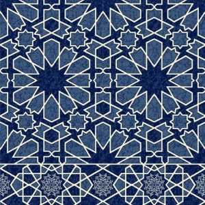 Mosque Carpet 12 mm Thickness Navy Blue, Unique Islamic Ornament | Collection Hira