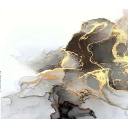 Chinese Marble Substitute for Lounges 280x122 cm Rectangular White Resin with Gold & Gray Veins | Luxury line