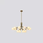 Pendant Light, Copper Color, Size 89x48 cm, Cable Length 105 cm, 18 Bulbs