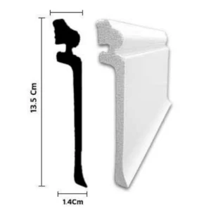 Classic Skirting Length 240 cm × Height 13.5 cm White Color | 
