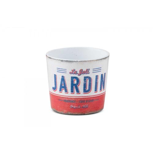 Ceramic Plant Pot Diameter 7 cm White with Red | Sultan Garden Center