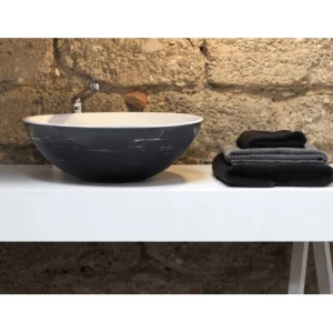 Ceramic Counter Top WashBasin Surface 46x15 cm, Matte Black | Hatch Company