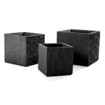 اصيص نباتات فايبر اسمنت، مقاس 23x23x23 سم، رمادى غامق