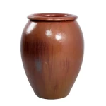 Brown Ceramic Pot for Flowers, 73 cm Height and 55 cm Diameter