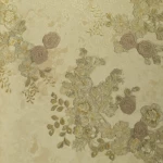 Floral Wall Decoration, Length 15.6 meters, Width 106 cm, gold with brown and beige Color
