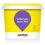 دهان خارجي زخرفي بلاستيكي Weberpas deco 330  ويبر برميل 20 كجم  لون أبيض