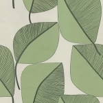 Italian wallpaper leaf-patterned design 10m x 0.53 m, green color, model 73241