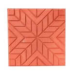 Decorative Cement Floor Panels with Geometric Shapes, Size 40x40 cm, Thickness 4 cm, Light Red Color | Al Sarif Company