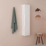 خزانة حمام خشبية معلقة على الحائط ، لون بيج، مقاس 30 سم