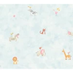 American wall Covering for youth and children, size 10 m x 0.53 m, light blue color, model GK8996 