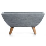 أصيص نبات فايبر أسمنتي مقاس 60×18×29 سم لون رمادي