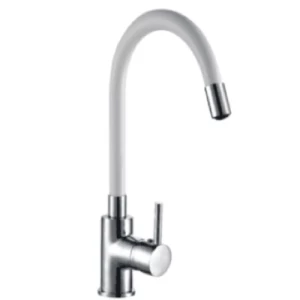 Moveable Sink Mixer White Neck Chrome Color | Al Muhaidib Sanitary and Ceramic