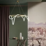 نجفة أشرطة ليد لون ذهبي ، قياس قطر 80 سم، موديل 910112