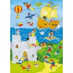 Decorative wall mural kids design, size 183×254 cm, blue with green color