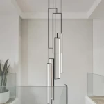 Modern Metal Pendant, Height 3 meters, Diameter 40 cm, Black Color