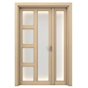 Composite Plastic One and a Half Door WPC, Size 160 × 235 cm, Beige Color, Model GPRO7 | 