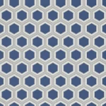 ورق حائط ايطالي هندسي مقاس 10 م× 0.70 م، لون ازرق، موديل Z76045 