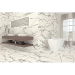 Spanish matte porcelain flooring, length 120 cm, width 60 cm, white with gold color