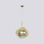 Luxury Hanging Chandelier, Gold Color, Diameter 38 cm, Length 38 cm, Single Bulb