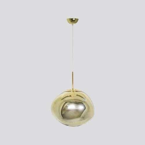 Luxury Hanging Chandelier Diameter 38 cm, Length 38 cm, Gold Color, Single Bulb | 