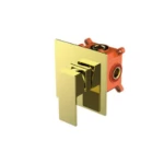 Concealed Shower Mixer Face, Square, Single Line, Gold Color