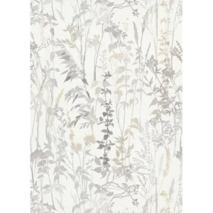 Leaf Patterned Wallpaper 10m x 0.53m Gray, Model 1025814 | Balbaid Decor Company
