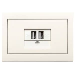 Double USB Charging Socket K1, Size 7×14 cm, White Finish