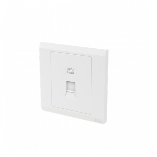 Socket 1 Gang TELEPHONE 7x7 cm White Color | Green Home Trading