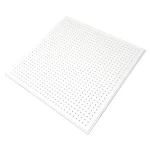 اسقف بلاط جبس مقوي بالالياف الزجاجية مخرم، حافة لاي ان ابعاد 600×600 ملم، تخانة 12.5 ملم لون ابيض، تصميم دائري