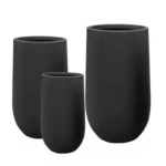 Large Fiberglass Plant Pot, width 46 cm depth 46 cm height 75 cm, black color
