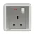 13A 1 Gang Switched Socket with Neon Indicator, Dark Silver, 86x86mm, 250V, Siemens (Delta Seata)