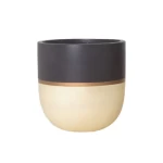 اصيص زرع اسمنتى، مقاس 30x30 سم، لون بيج مع اسود