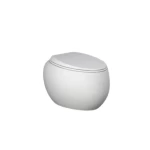 Wall-Hung Ceramic Bathroom Emirati, Round, white matte