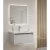 Wooden Bathroom Washbasin With two-color LED mirrors, Size 80×48 cm, White Color