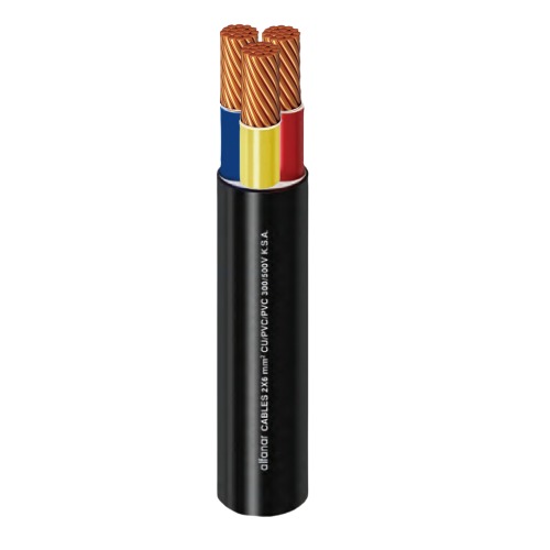 Multicore Cable Stranded Copper Three Cores 2.5 mm² 300/500 Volt 1000m Black | Al Fanar
