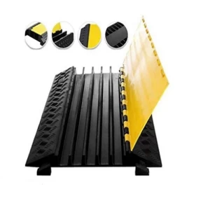 5-Channel Cable Ramp Rubber, Black/Yellow Color | 