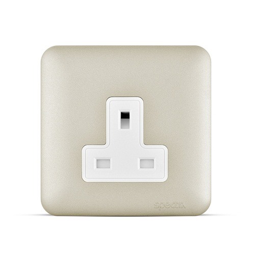 13 Amp 1 Gang Socket 7x7 cm, Champagne Color, 250V | SPECTRA