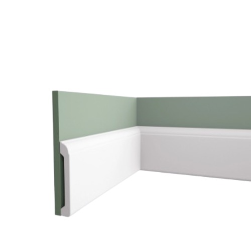 PU Foam Skirting 2.44×12×1.5 cm, White Color | Zakharef Company