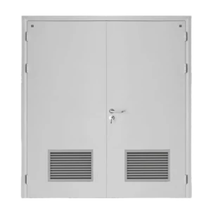 Fire Door SF/DD Double Leaf 1900×1950 mm Cold Rolled Steel Gray with Bottom Louver | SFFECO