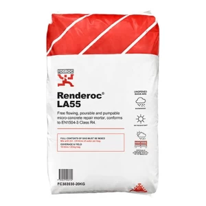 Cementitious Repair Mortar Renderoc LA55 20 kg, Free-Flowing Fine Concrete | Fosam Company Limited
