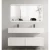 White Ceramic Marble Top Bathroom washbasin Double Bowl, Size 70×160 cm with Wooden Cabinet