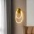 Modern Golden Mounted Wall Light, 16 cm Diameter, 37 cm Height, 27 cm Width
