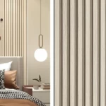 لوحات جدارية خشب داخلي، عرض 20 سم، سماكة 120 ملم، لون بني وبيج