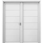 Classic Premium Double Wooden Door, Size 220 × 235 cm, 6 cm Thickness, Wooden White, Product Number M01
