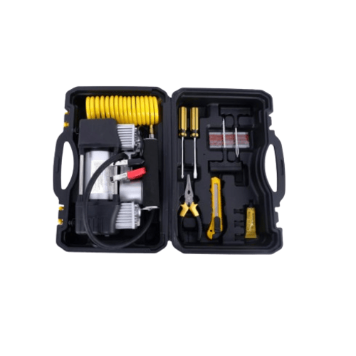 Car Tire Inflator with 2 Pistons, 15-Piece Set for Road Safety | Muedda Store