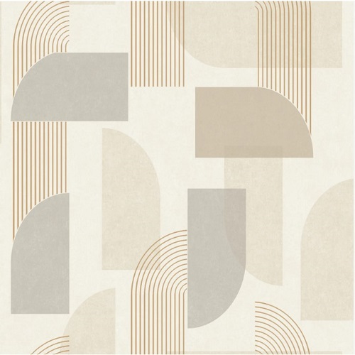 Geometric Wallpaper 10 m x 0.53 m Beige Color, Model Maison | Abyat Company