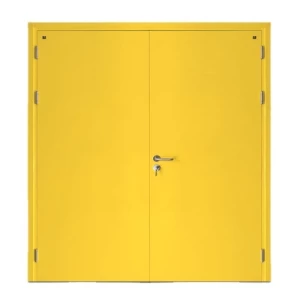 Fire Door SF/DD Double Leaf 1900×1950 mm Stainless Steel Yellow | SFFECO