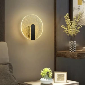 Subtle Glow Black Wall Lamp, 20 cm Diameter | Matkel Store
